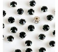 ORGEFY 4 mm 5 mm 7 mm 8 mm Artigli d'Argento Strass Rotondi da Cucire per Ricamo Fai da Te Cristalli di Vetro Pietre Vestiti - Verde Scuro - Strass Artiglio - 7 mm 50 Pezzi