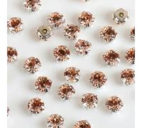 ORGEFY 4 mm 5 mm 7 mm 8 mm Artigli d'Argento Strass Rotondi da Cucire per Ricamo Fai da Te Cristalli di Vetro Pietre Vestiti-Champagne-Strass Artiglio-7 mm 50 Pezzi