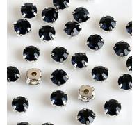 ORGEFY 4 mm 5 mm 7 mm 8 mm Artigli d'Argento Strass Rotondi da Cucire per Ricamo Fai da Te Cristalli di Vetro Pietre Vestiti-Inchiostro Blu-Strass Artiglio-5 mm 100 Pezzi