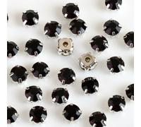 ORGEFY 4 mm 5 mm 7 mm 8 mm Artigli d'Argento Strass Rotondi da Cucire per Ricamo Fai da Te Cristalli di Vetro Pietre Vestiti Vestito-Viola Scuro-Strass Artiglio-7 mm 50 Pezzi