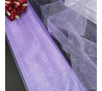 ORGEFY 5/8/10 Metri di Rotolo di Organza Bianca, Filato di Tulle per fondali, Tessuto di Tulle Trasparente, Tessuto di Fai da Te, Tulle per 5 z - Viola Chiaro - 10 m x 48 cm