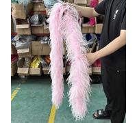 ORGEFY 6 8 10 15 26 Fili Boa di Piume di Struzzo Viola 2M Scialle di Struzzo per Abbigliamento da Donna Sciarpa Decorativa Fai da Te - Rosa Chiaro - 26 Fili 2 Metri