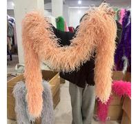 ORGEFY Boa di Struzzo 4, 6, 10, 20, 25 Strati, Sciarpa Spessa, Scialle per Abiti da Festa, Abbigliamento da Ballo, Gonna, passamaneria da Cucito, Rosa gambero, 6 Strati