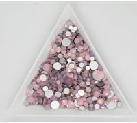 ORGEFY Decorazioni per Nail Art con Strass in Blu/Verde/Bianco/opalino, 3D, in Vetro con Retro Piatto, Non hotfix, per Indumenti, Opale rosa-SS30-288 Pezzi