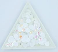 ORGEFY Decorazioni per Nail Art in Pietra Fluorescente con Strass nottilucenti al Neon, Non termoadesivi, con Retro Piatto, Bianco, ss12, 1440 Pezzi