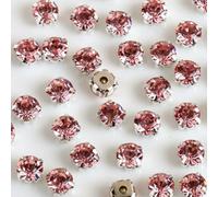 ORGEFY mm 5 mm 7 mm 8 mm Artigli d'Argento Strass Rotondi da Cucire per Ricamo Fai da Te Cristalli di Vetro Pietre Vestiti-Rosa Chiaro-Strass Artiglio-7 mm 50 Pezzi