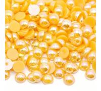 ORGEFY Perle Rotonde Mezze Acquamarina e Zaffiro 4 mm, 1500 Pezzi, Strass Piatti, Perline sciolte per Decorazioni di Unghie e Vestiti, Arancione, 4 mm, 1500 Pezzi