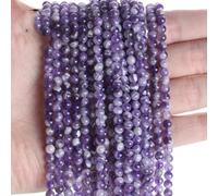 ORGEFY Perline di Fluorite Trasparente in Pietra da 4 mm, Perline Rotonde sciolte in Giada del Sud, per Creare Gioielli, Braccialetti Fai da Te, Ametista da Sogno, 4 mm (85-95 Pezzi)