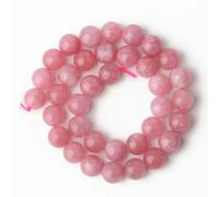 ORGEFY Perline di Giada birmana Verde AA da 6/8/10/12 mm, Perline Rotonde Lisce sciolte per la creazione di Gioielli, Braccialetti da 15'' - Dicembre - Nuova Giada Rosa - 10 mm Circa 36 Pezzi