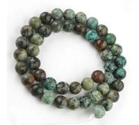 ORGEFY Perline di Giada birmana Verde AA da 6/8/10/12 mm, Rotonde e Lisce, per la creazione di Gioielli, Braccialetti, 15'' - Turchese Africano - 8 mm, Circa 46 Pezzi
