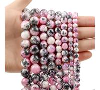 ORGEFY Perline di Pietra Colorate in Giada, Rotonde, smerigliate, per la creazione di Gioielli, Braccialetti con ciondoli Fai da Te, 4-12 mm, 8-4 mm, 88-90 Pezzi.