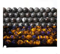 ORGEFY Perline di Pietra Nera, Bianca, Agata, Occhio di Tigre Blu, Ossidiana, arenaria, Quarzo Rosa, ametiste per la creazione di Gioielli, 15"-Fiamma-8 mm, 45-48 Pezzi