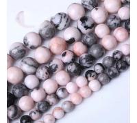 ORGEFY Perline di Pietra Nera, Bianca, Agata, Occhio di Tigre Blu, Ossidiana, arenaria, Quarzo Rosa, ametiste per la creazione di Gioielli, 15" - Diaspro Zebra Rosa - 6 mm, 59-62 Pezzi