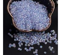 ORGEFY Perline di Vetro Colorate Uniformi Interne da 2/3/4 mm, Perline distanziatrici Rotonde per Gioielli Fai da Te, Accessori per la creazione di bracciali-DK13 Micro Blu-2 mm 10 g 800 Pezzi