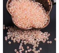ORGEFY Perline di Vetro Colorate Uniformi Interne da 2/3/4 mm, Perline distanziatrici Rotonde per Gioielli Fai da Te, Accessori per la creazione di bracciali-DK09 Rosa Sangue-2 mm 10 g 800 Pezzi