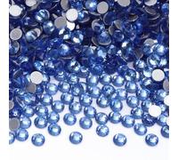 ORGEFY Pietre di Glitterate Piatte con Retro Piatto, Strass di Vetro Non hotfix SS3-SS60, per Decorazioni 3D per Nail Art - Azzurro - SS34-288 Pezzi