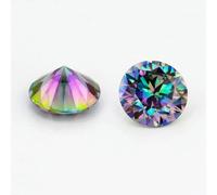 ORGEFY Pietre di moissanite sciolte Colorate, moissanite Verde e Nera, Diamanti Rotondi Brillanti, Creati in Laboratorio, Colorati, 3 mm, 0,3 ct, 10 Pezzi