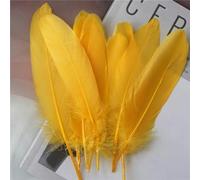 ORGEFY Piume D'Oca Grandi da 15 cm a 20 cm per Decorazioni Artigianali, Accessori per Gioielli di Carnevale, Penne Decorative Fai da Te, Piume D'Oca, Giallo Oro, 15-20 cm, 50 Pezzi