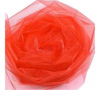 ORGEFY Rotolo di Tulle da 5 m/10 m, Tessuto di Organza di, per Decorazioni, Accessori per Feste di Compleanno, Rosso, 72 cm x 10 m