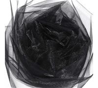 ORGEFY Rotolo di Tulle da 5 m/10 m, Tessuto di, Rotolo di Organza, per Decorazioni, Accessori per Feste di Compleanno, Nero, 48 cm x 5 m