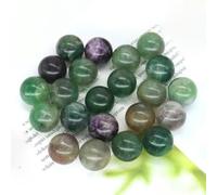 ORGEFY Sfera di Cristallo da 16 mm, Pietra preziosa Tascabile, Quarzo, Ametista, Perlina Rotonda, Campione Minerale di Fluorite, 5 Pezzi