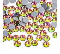 ORGEFY SS3-SS30 Pietre Strass termoadesive/Strass di termoadesivi Vulcano Verde per Cucito e Tessuti - Arcobaleno - ss30 288 Pezzi