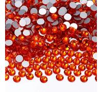 ORGEFY SS3-SS60 Serie Rossa Fondo Argento Strass Rotondi Non Hotfix Tutte Le Dimensioni di Vetro Glitterato per Decorazione di Abiti Manufatti-Arancione-SS20-1440 Pezzi