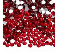 ORGEFY SS3-SS60 Serie Rossa Fondo Argento Strass Rotondi Non Hotfix Tutte Le Dimensioni di Vetro Glitterato per Decorazione di Abiti Manufatti-Rosso-SS8-1440 Pezzi