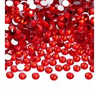 ORGEFY SS3-SS60 Serie Rossa Fondo Argento Strass Rotondi Non Hotfix Tutte Le Dimensioni di Vetro Glitterato per Decorazione di Abiti Manufatti - Rosso Chiaro - SS10-1440 Pezzi