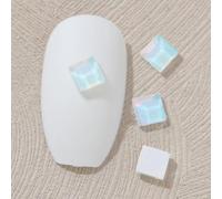 ORGEFY Strass per Nail Art a Fondo Piatto, autoadesivi, in di Vetro Lucido, Colore Bianco Moka, 4 mm, 100 Pezzi