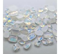 ORGEFY Strass per Nail Art a Fondo Piatto, autoadesivi, in di Vetro Lucido, Colore Bianco Moka, Misti, 500 Pezzi