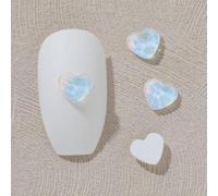 ORGEFY Strass per Nail Art a Forma Mista, Fondo Piatto, autoadesivi, in di Vetro Lucido, Decorazione 3D per Unghie, Colore Bianco Moka, 5,5x6 mm, 100 Pezzi