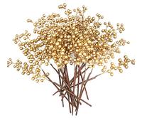 OrgMemory Bacche di Natale Artificiali, Natale Bacca, (20 peezi, 30cm Ciascuno), Bacche Finte Bianche, Bacche Natalizie per Decorazioni(Oro)