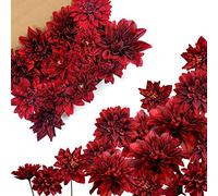 OrgMemory Fiori Artificiali, Dahlia Real Looking, Fiori Rosa Antico, Rose Finte Schiuma, Fiori per Decorazioni, Fiori Finti per Matrimonio (Dahlie Borgogna)