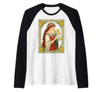 Orgoglio Art Nouveau per Il Giorno di St Davids Maglia con Maniche Raglan