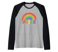 Orgoglio Cuore Arcobaleno Gay LGBTQ Orgoglioso Alleato Queer LGBT Maglia con Maniche Raglan