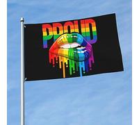 Orgoglio Delle Labbra Arcobaleno Gay Bandiere Di Benvenuto Durevole Garden Flag Resistente Alle Intemperie Bandiere Da Giardino Decorazione Per All'Aperto Esterni Fattoria 90X152Cm