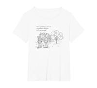 Orgoglio e pregiudizi e Gatti (Jane Austen) Maglietta, Donna Plus-Size, Bianco, 4X