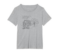 Orgoglio e pregiudizi e Gatti (Jane Austen) Maglietta, Donna Plus-Size, Grigio Melange, 3X