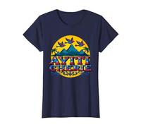 Orgoglio haitiano Ayiti Cherie Tropical Paradise Art Maglietta, Donna, Navy, S