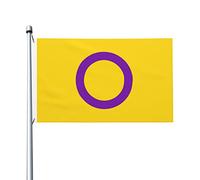 Orgoglio Intersessuale Bandiere Da Giardino Resistente Alle Intemperie Bandiere Di Benvenuto Con 2 Occhielli Garden Flag Decorazione Per All'Aperto Interni Patio 90X152Cm