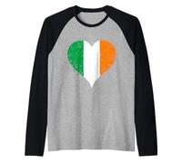 Orgoglio Irlandese per San Patrizio La Bandiera Irlanda Maglia con Maniche Raglan