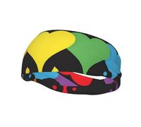 Orgoglio LGBT Cuore Arcobaleno L'amore è amore1 Orgoglio LGBT Cuore Arcobaleno L'amore è amore1 Bandiera bisessuale LGBTQ Fascia sportiva astratta colorata Fasce per capelli alla moda Fascia elasti