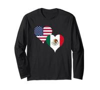 Orgoglio Messicano Americano La Bandiera Messico Stati Uniti Maglia a Manica