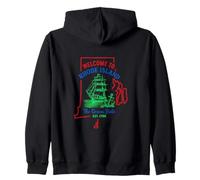 Orgoglio Nautico del Rhode Island con Design Vintage Felpa con Cappuccio