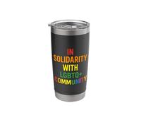 Orgogliosa solidarietà alleata con la comunità LGBTQ+ Bicchiere termico in acciaio inox doppia parete