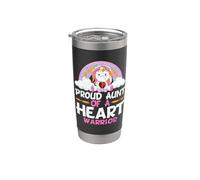 Orgogliosa zia di un guerriero del cuore consapevolezza CHD nipote Bicchiere termico in acciaio inox doppia parete