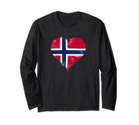 Orgogliosi Norvegesi per Syttende Mai La Bandiera Norvegese Maglia a Manica