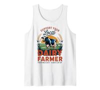 Orgoglioso agricoltore lattiero-caseario vintage - Retro Support Local Dairy Farm Canotta