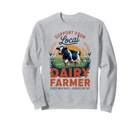 Orgoglioso agricoltore lattiero-caseario vintage - Retro Support Local Dairy Farm Felpa